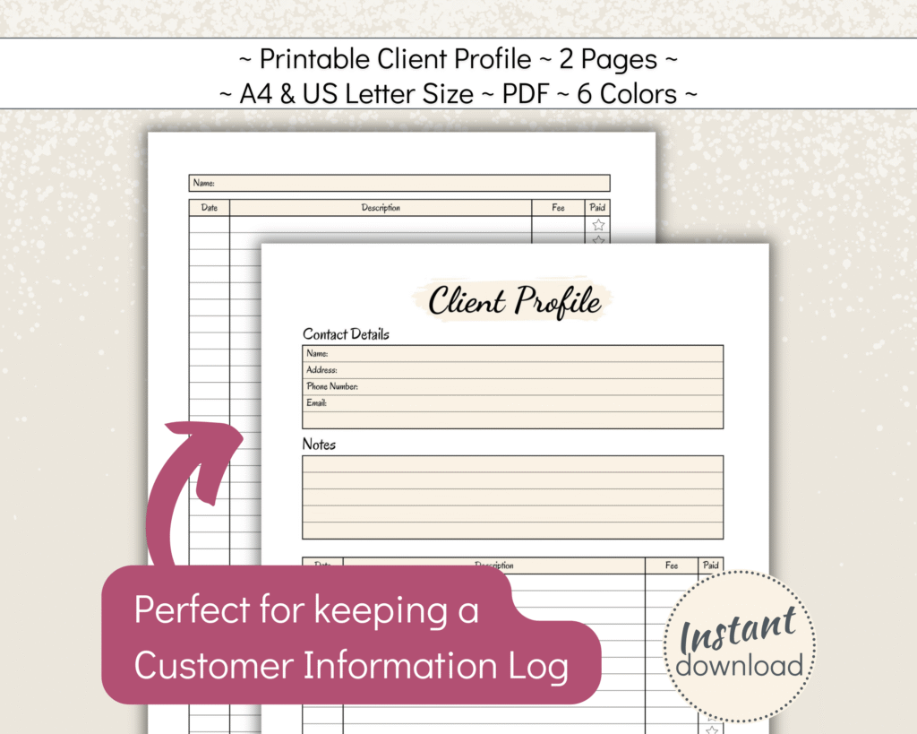 Printable Client Profile