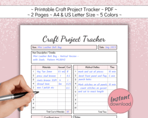 Printable Craft Project Tracker